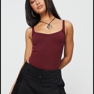 Lioness (Brand new) burgundy bodysuit corset - size small